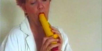 Granny in Pantyhose Dildo Play