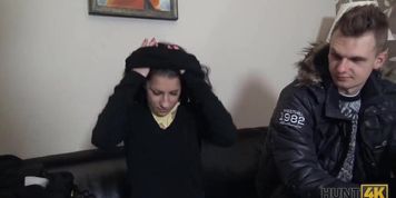 HUNT4K. Young dude admires how his girl XXX with another man