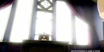 Big boobed anime cutie wrapped up in monster s