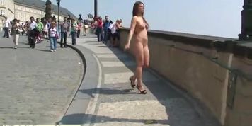 Horny chicks naked on public streets