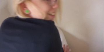 Hot blonde fucks her man in their new house