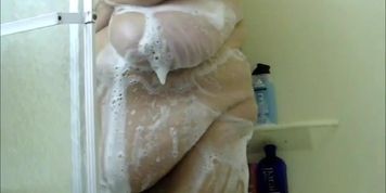 bbw shower lovely saggy boobs