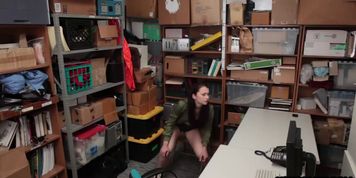 Petite teen caught stealing and fucked by security