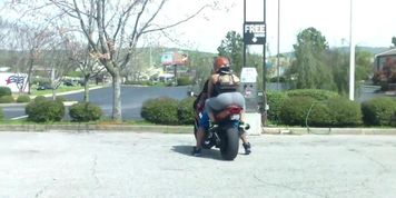 Round Ass On A Motorcycle..