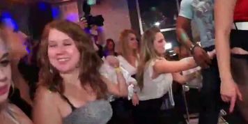 Pretty horny willing babes banged at a sex party