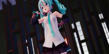 hatsune miku dancing and singing while undressing