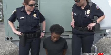 Horny female officers take on criminal with big dick