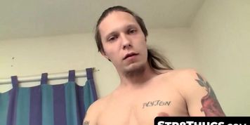 Str8Thugs.com - Max Ward plays with his virgin ass and jerks his dick before licking it