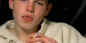 Young Smoker Enjoying A Cig And His Own Dick