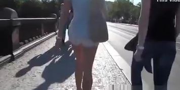 Girl walking the bridge