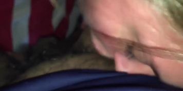 Wife laughs at husband when he cums