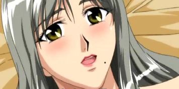 Anime brunette gets hot jizz on her face