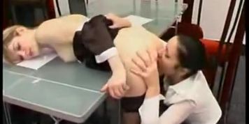 Two russian lesbians with a strap on