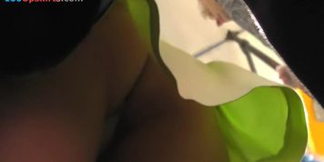 Peek up lime-colored skater petticoat