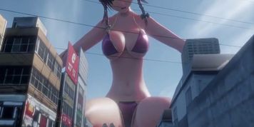 Pop Mega Giantess Destroys City