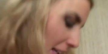 A horny pregnant blonde slut enjoys a oral threesome with two studs