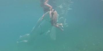 Hot woman friend underwater 