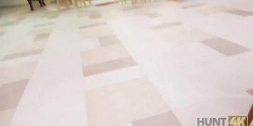 HUNT4K. Hunter fucks gorgeous redhead in the public restroom