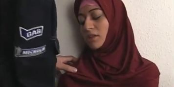 Oriental Paki Muslim Wife in Red Hijab cheats with BWC or Big Western Cock