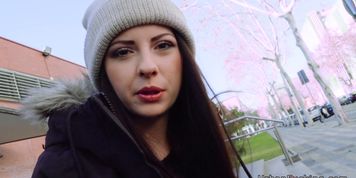 Nasty Italian schoolgirl fucks outdoor (Rebecca Volpetti)