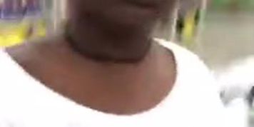 sloppy ebony flashing ass in store