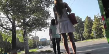 Stunning doll with long legs in the hot upskirt videos
