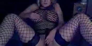 Busty Webcam Chick In Fishnets
