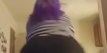 PURPLE HAIR BBW SHAKES ASS 