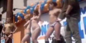 Topless dance contest with ladies competing for prizes
