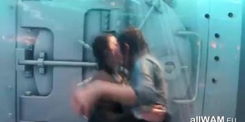 Dancing Brunettes Get Wet
