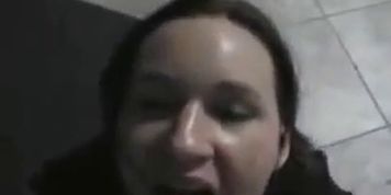 My gf eats my cum from the floor