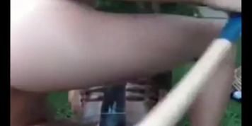 camgirl wooden statue cock and anal baseball bat