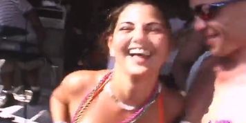 Sexy Florida Bartenders Party & Flash In Skimpy Bikinis