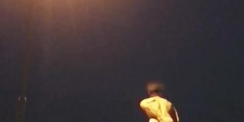 Being a risky exhibitionist in my neighbourhood. Fucking my ass and masturbating in public street