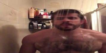 Sexy muscle Bear shower