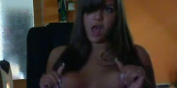 Cute Girl Playing With Her Tits - video 1