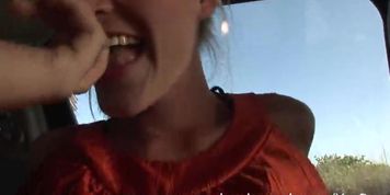 my gf choking and finger fucking a fashion model in my parked car