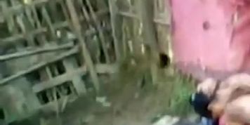 Topless Indian wife washes herself