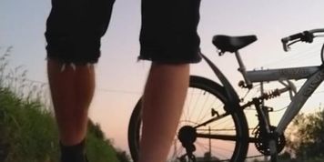 hot cyclist on the farm
