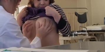 Japanese hottie screwed with a dildo during medical exam