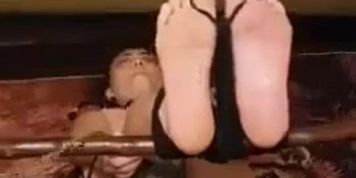 Naughty Bad Slut girl gets Her Feet Whipped in Falaka Bastinado Punishment