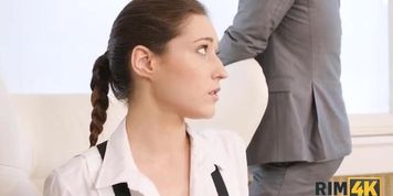 Brunette plays rusty trombone to help him fully relax