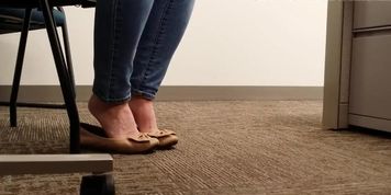 milf shoeplay in office