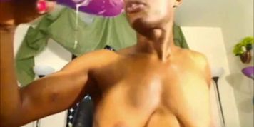 ebony mature dildo solo