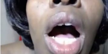 Black African BBW With Gigantic Boobs Fucks White Dildo