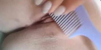 Horny schoolgirl with shaved pussy