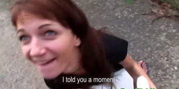 Pulled eurobabe facialed after outdoor fuck