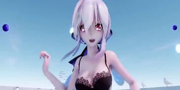 MMD Yowane Haku (lots have cum leaking from Haku pussy) (anal beads) (Submitted by MeLulu?)
