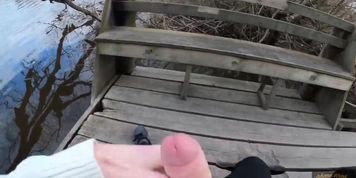 Caught while finish me off public handjob by cute teen
