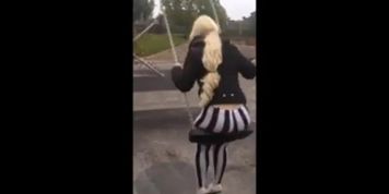 18 y girl play in the park
